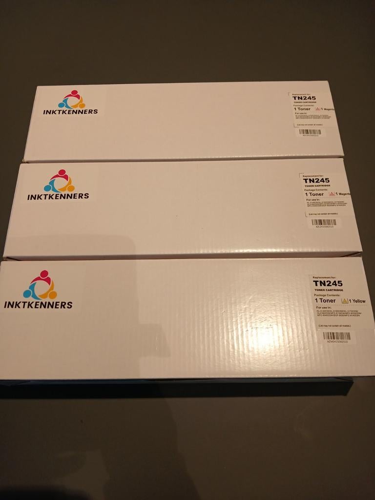 3x toner cartridge - TN245 - 2 Magenta, 1 Yellow, Computers en Software, Printerbenodigdheden, Nieuw, Ophalen