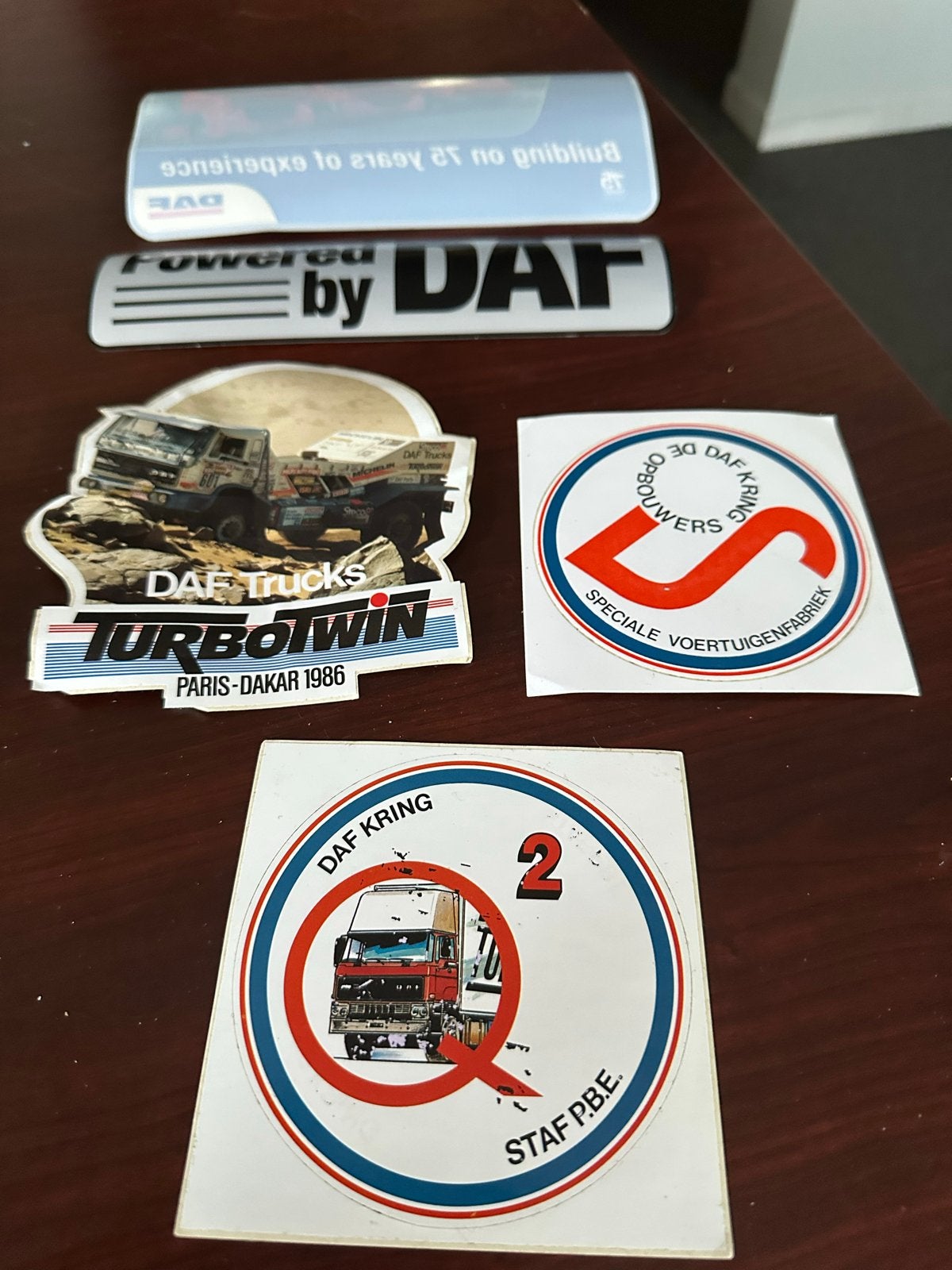 Zeldzame DAF Stickers: Dakar, Components & Personeelsverenig, Ophalen of Verzenden
