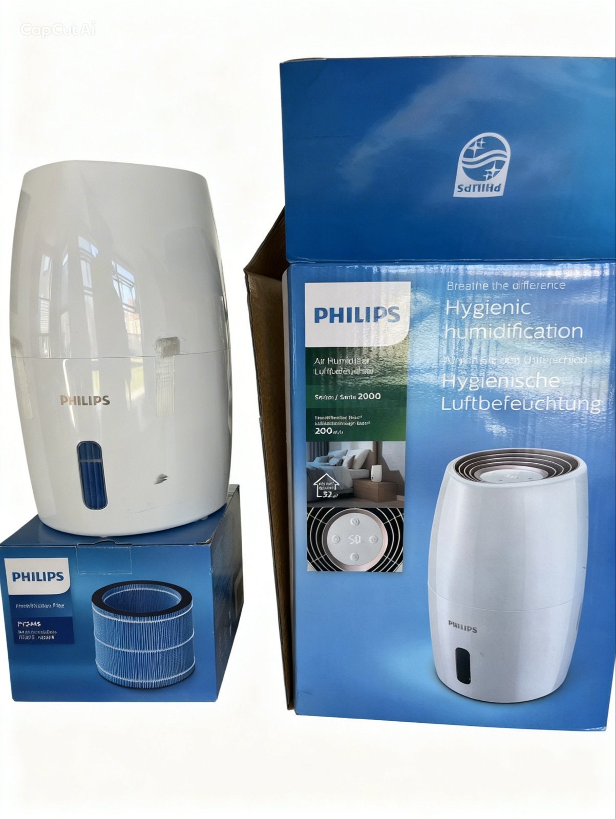 Philips Luchtbevochtiger Serie 2000 met filter, Witgoed en Apparatuur, Ophalen of Verzenden, Gebruikt, Luchtbevochtiger