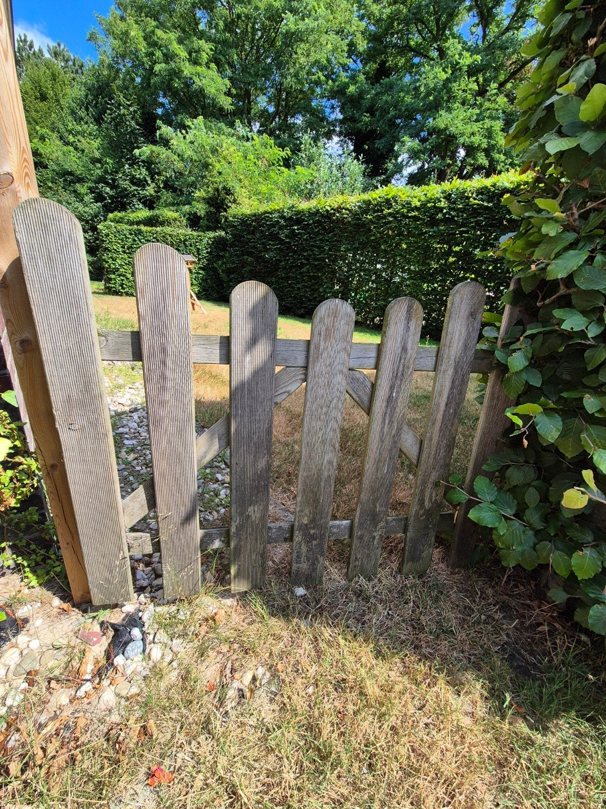 Houten tuinhek, poort - Gebruikt, Ophalen, Met poort, Gebruikt, Tuinhek