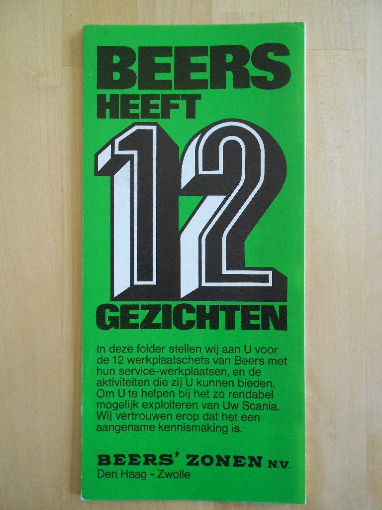 Scania Beers Brochure 1977, Ophalen of Verzenden, Zo goed als nieuw, Overige merken, Scania