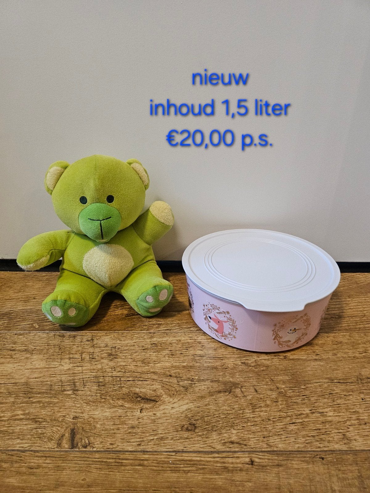 Tupperware nieuwe lichtroze koektrommel 1,5 liter, Huis en Inrichting, Overige kleuren, Nieuw, Ophalen of Verzenden, Met deksel
