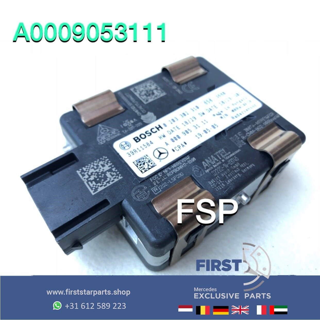 W205 distronic radar sensor A0009053111 Mercedes C klasse af, Gebruikt, -, Ophalen of Verzenden, -