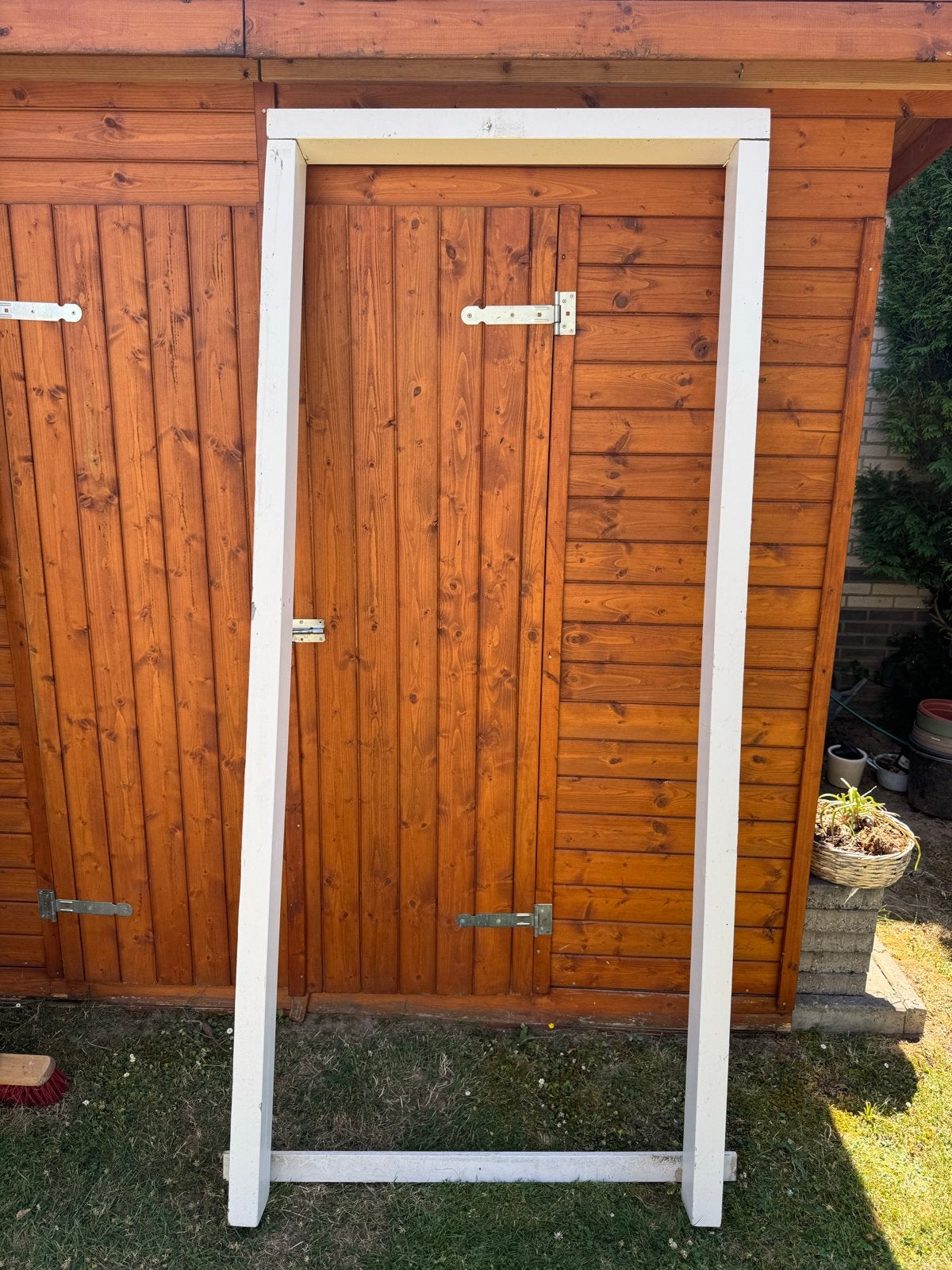 Meranti houten opdek kozijn, Gebruikt, Deurkozijn, 150 tot 225 cm, Hout