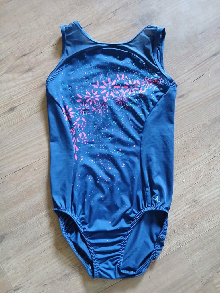Turnpakje maat 134/140, Sport en Fitness, Turnen, Blauw, Zo goed als nieuw, Turnpak(je), Kindermaat 122 t/m 140