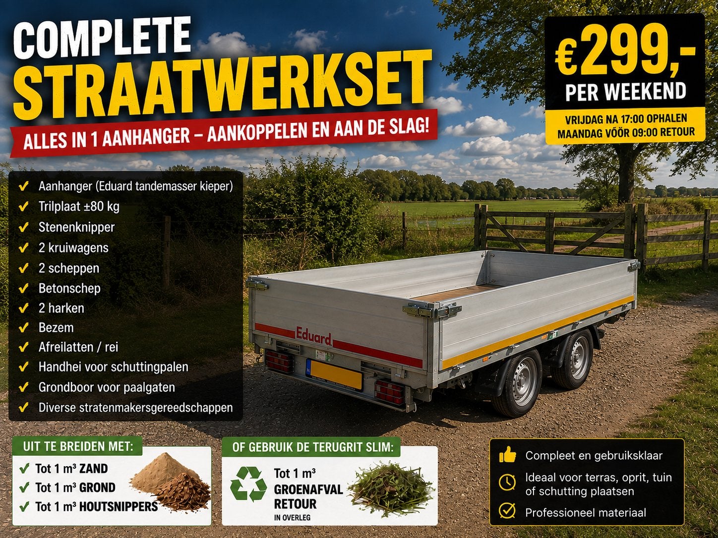 Complete straatwerkset voor een weekend, Ophalen, Gebruikt, ., Overige soorten