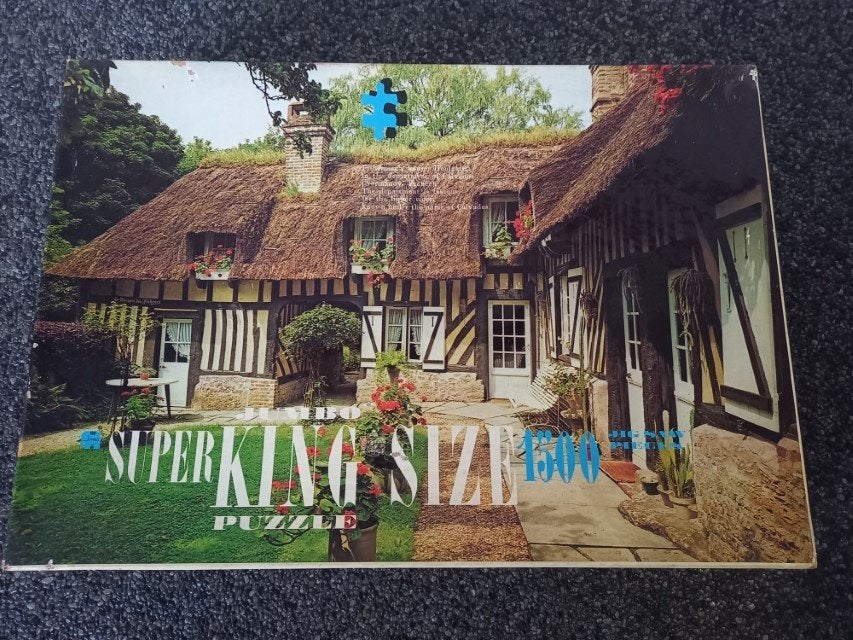 * Vintage puzzel King Size Jumbo Fisherman’s House 1500 st *, Ophalen of Verzenden, 500 t/m 1500 stukjes, Gebruikt, Legpuzzel