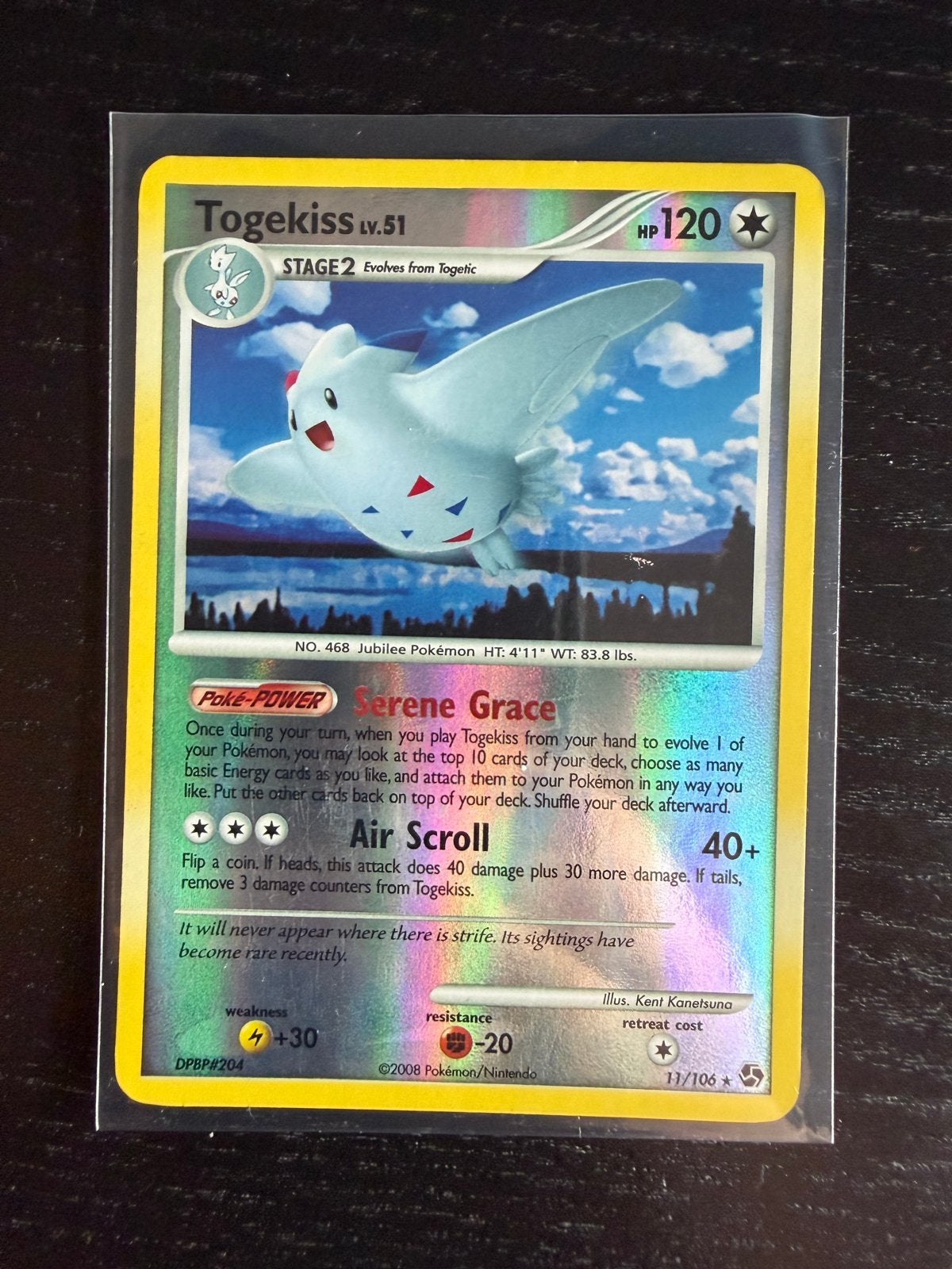 Togekiss Lv.51 Pokémon kaart (Reverse) - DPBP#204, Ophalen of Verzenden, Zo goed als nieuw, Losse kaart, Foil