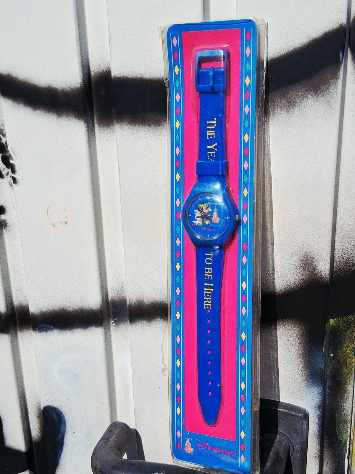 Vintage Disneyland Parijs 5 Jaar Mickey Mouse Horloge, Ophalen of Verzenden, Nieuw, Blauw, Jongen of Meisje