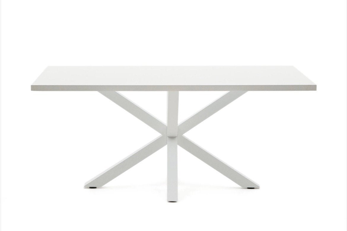 Eettafel Wit 180x100cm (Kave Home Argo), Ophalen, Gebruikt, 50 tot 100 cm, Vijf personen of meer