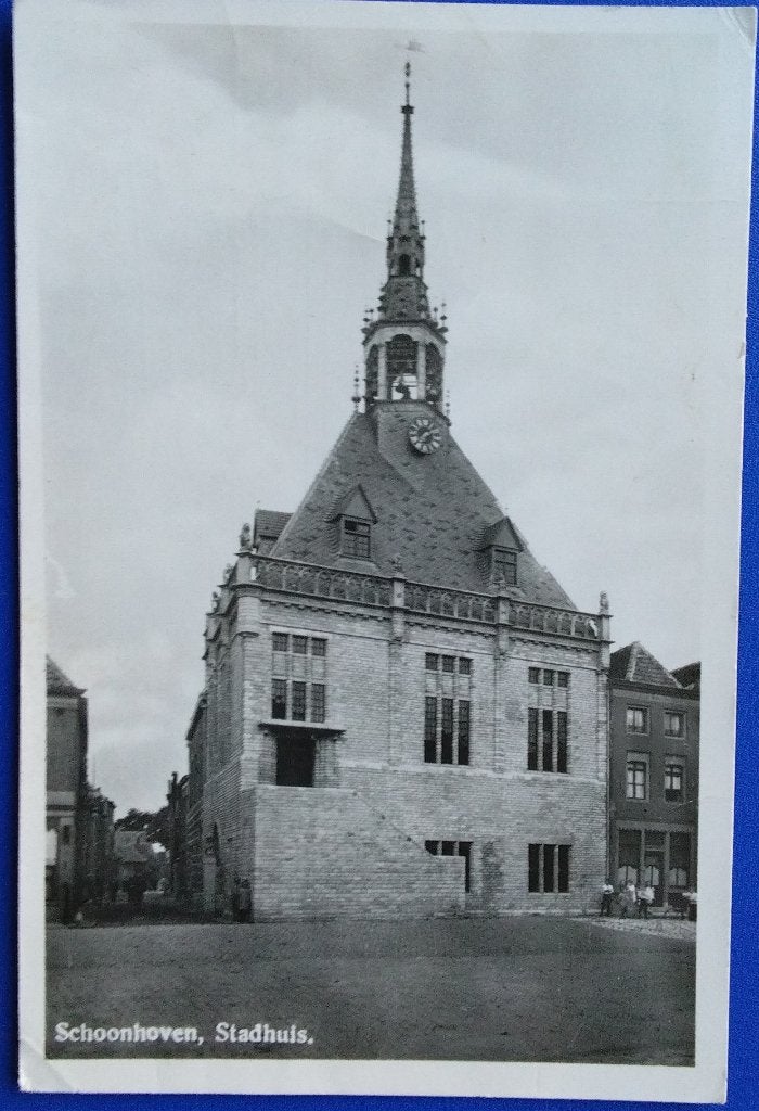 Schoonhoven, Stadhuis 1950. Klf, Verzenden, 1940 tot 1960, Gelopen, Zuid-Holland