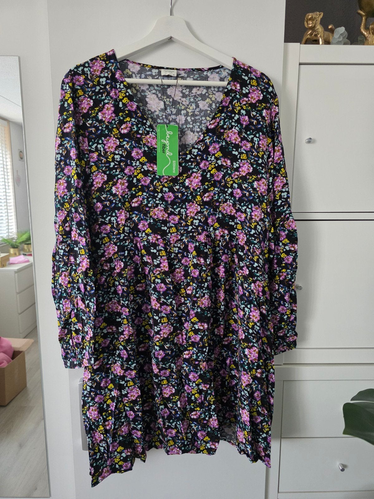 NIEUW Jacqueline de Yong viscose jurk maat 42, Jacqueline de Yong, Ophalen of Verzenden, Nieuw, Maat 46/48 (XL) of groter