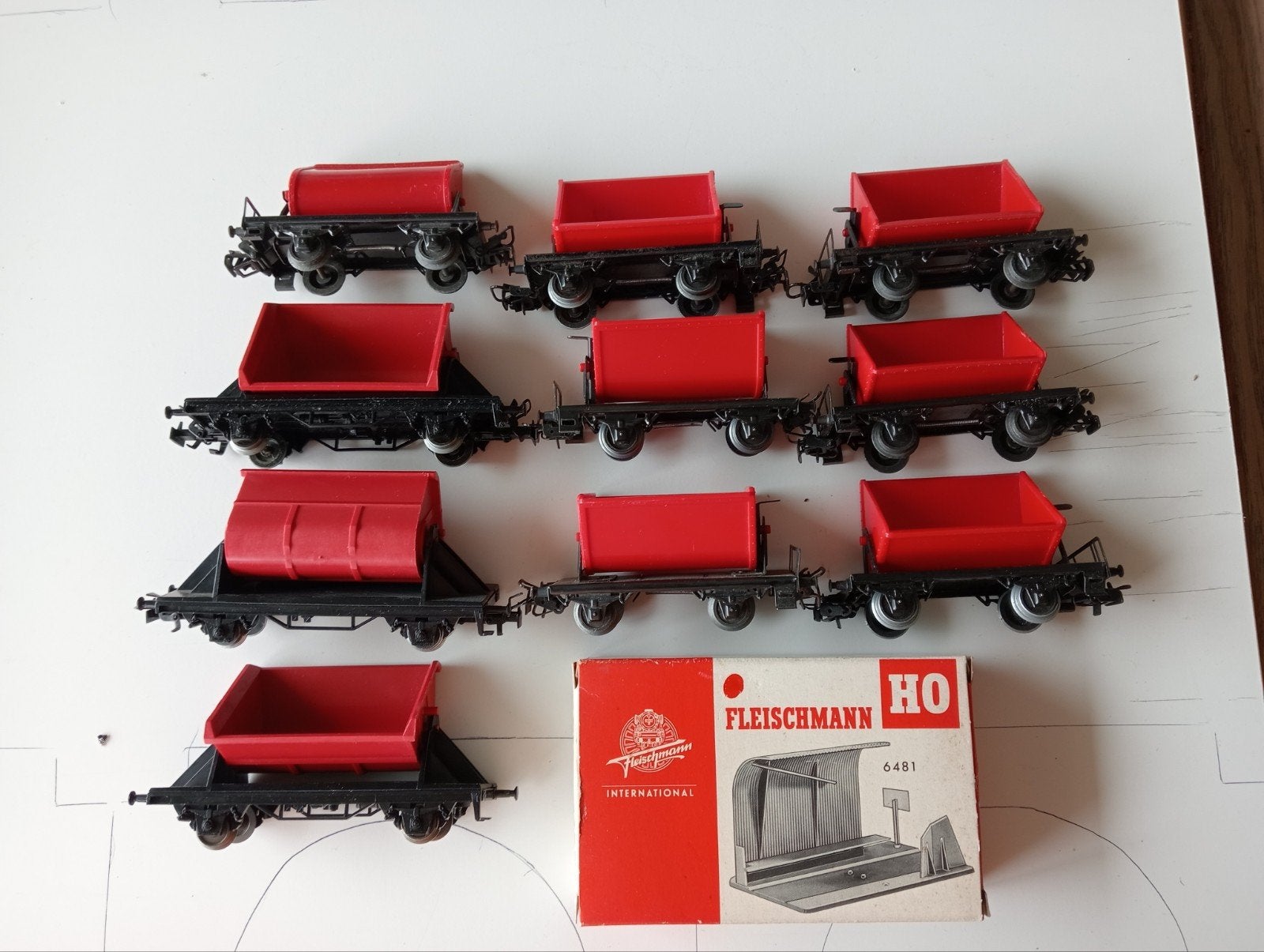 Fleischmann HO Kiepwagenset met 9 wagons, Gelijkstroom, Fleischmann, Wagon, Ophalen of Verzenden