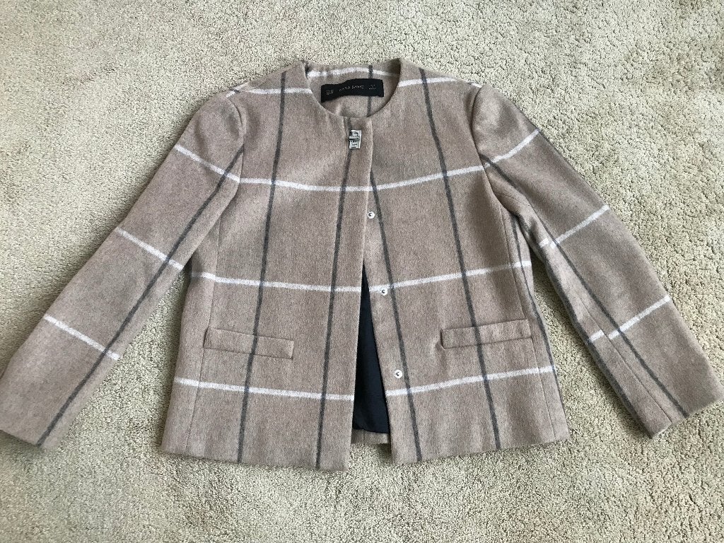 Jasje Zara, maat XS, Kleding | Dames, Verzenden, Beige, Zo goed als nieuw, Jasje