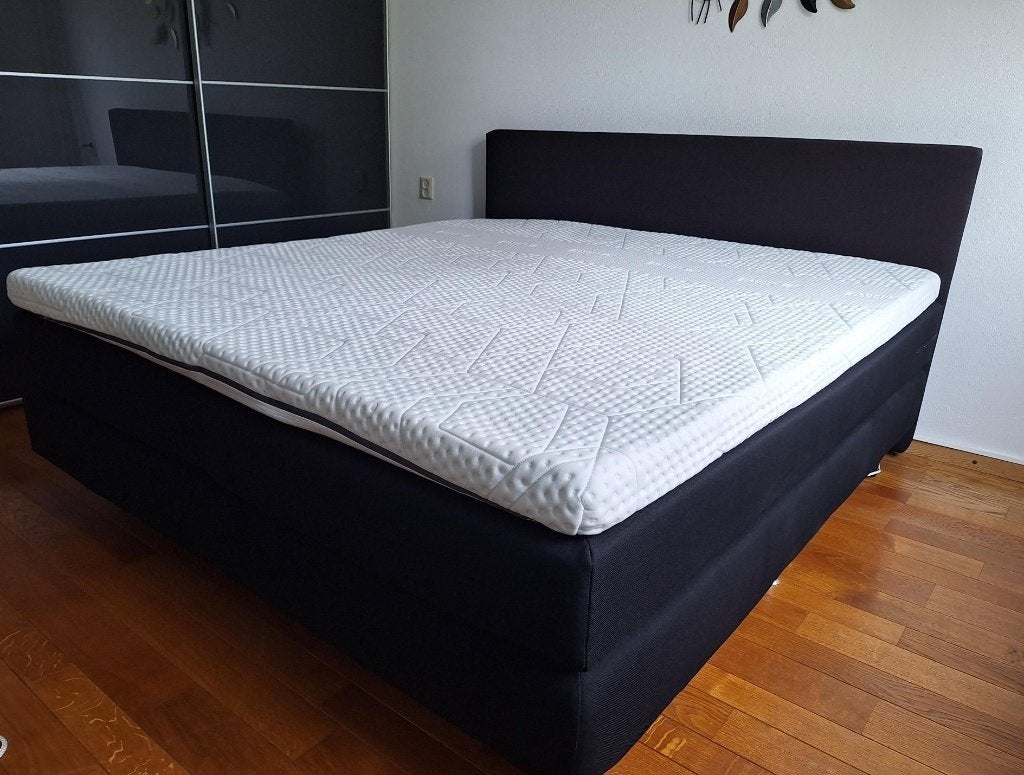 Boxspring 180 x 200, Ophalen, Gebruikt, Zwart, Tweepersoons