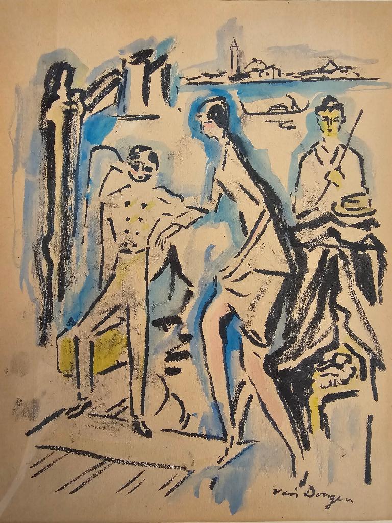 2 Werken van Kees van Dongen  Aquarel, Ophalen