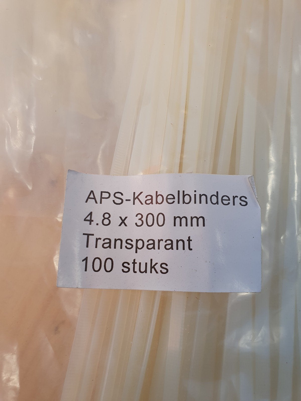 APS Kabelbinders 4.8 x 300 mm Transparant - 100 stuks, Ophalen of Verzenden, Nieuw, Overige merken, Kabel of Snoer