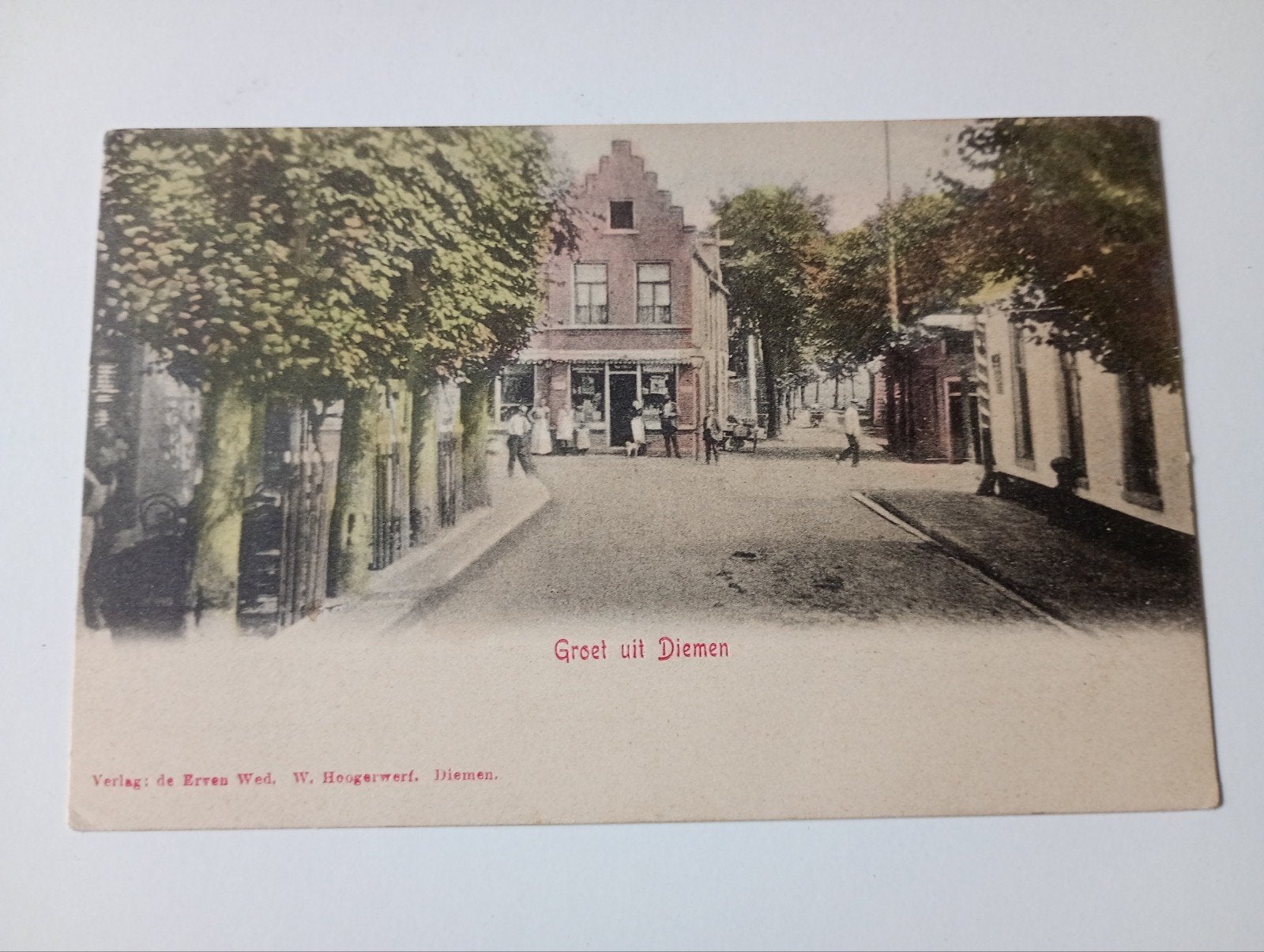 Diemen Dorpsgezicht met Winkel, Ophalen of Verzenden, Voor 1920, Ongelopen, Noord-Holland