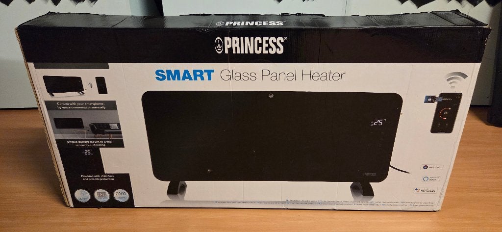 Princess Smart glazen paneelverwarming 2000W, wifi, Ophalen, Zo goed als nieuw