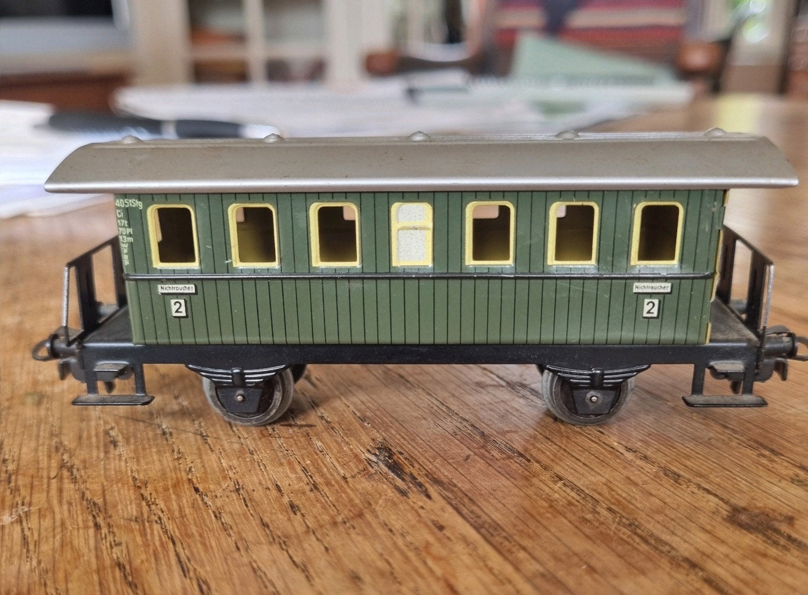 Vintage Märklin Wagon Groen jaren 50/60, Wisselstroom, Gebruikt, Wagon, Ophalen of Verzenden