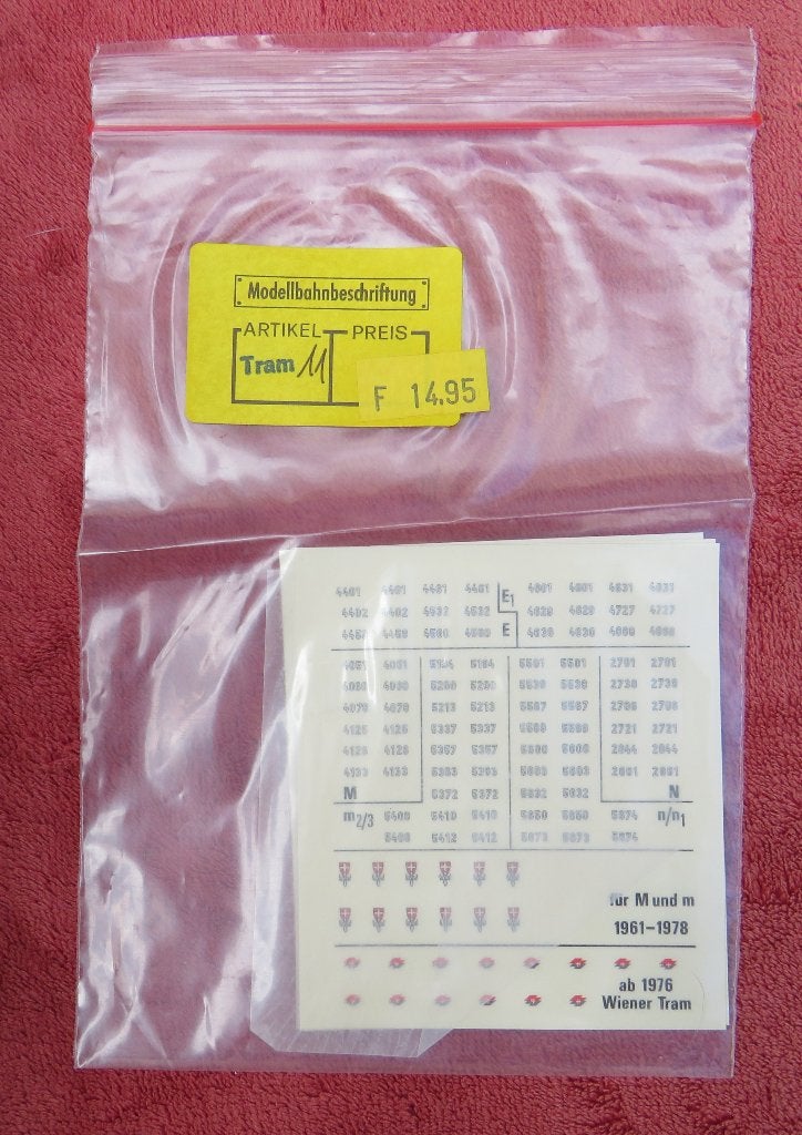 3 sets opschriften/decals. Wiener. Oostenrijk, Hobby en Vrije tijd, Modeltreinen | H0, Overige merken, Locomotief, Gelijkstroom of Wisselstroom