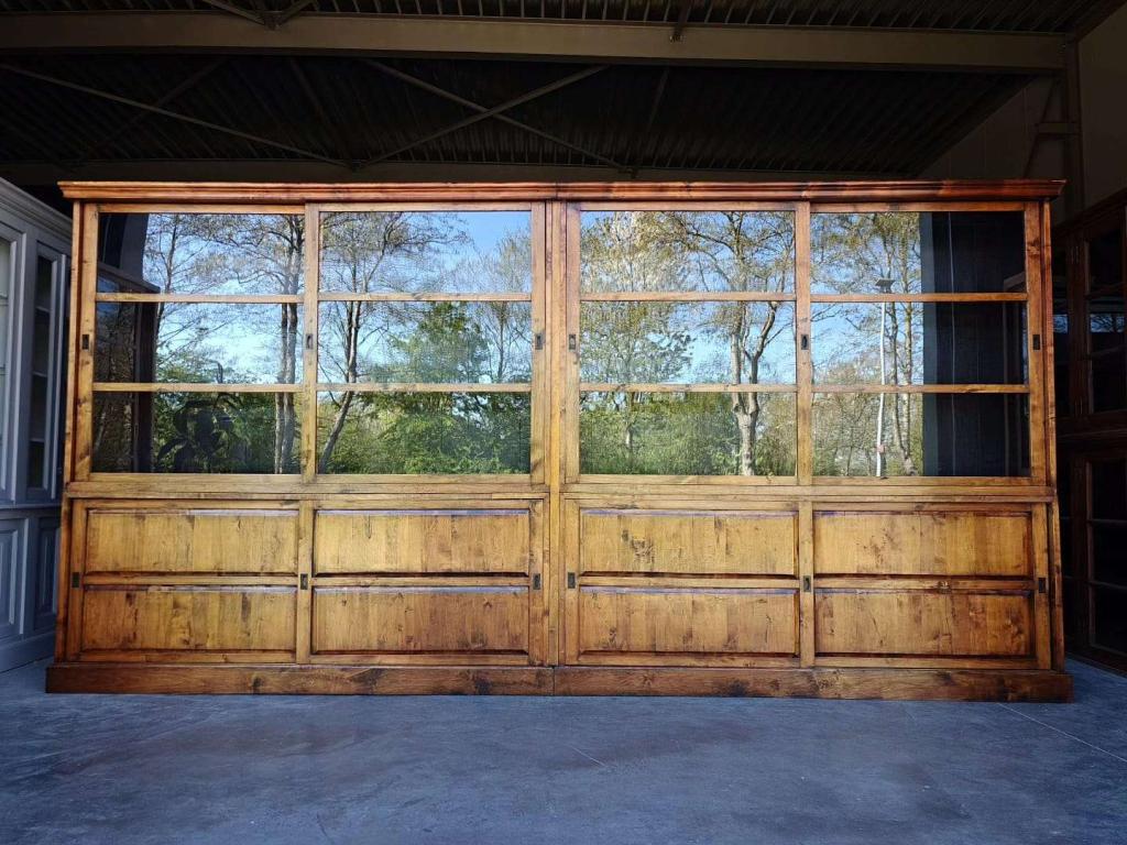 Grote 434cm brede winkelkast | Xxl buffetkast 4delig #6620, Antiek en Kunst, Antiek | Meubels | Kasten, Ophalen of Verzenden