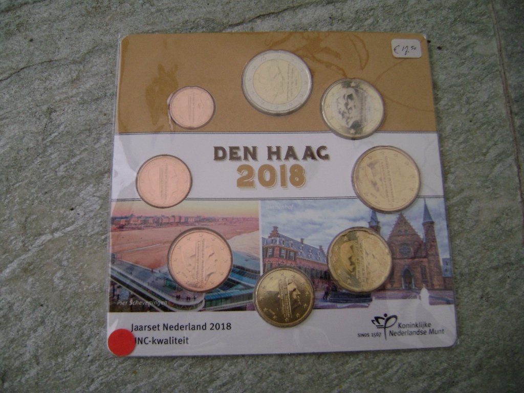 Jaarset Nederlandse euromunten 2018 Den Haag UNC-kwaliteit, Ophalen of Verzenden, Koningin Beatrix, Euro's, Setje