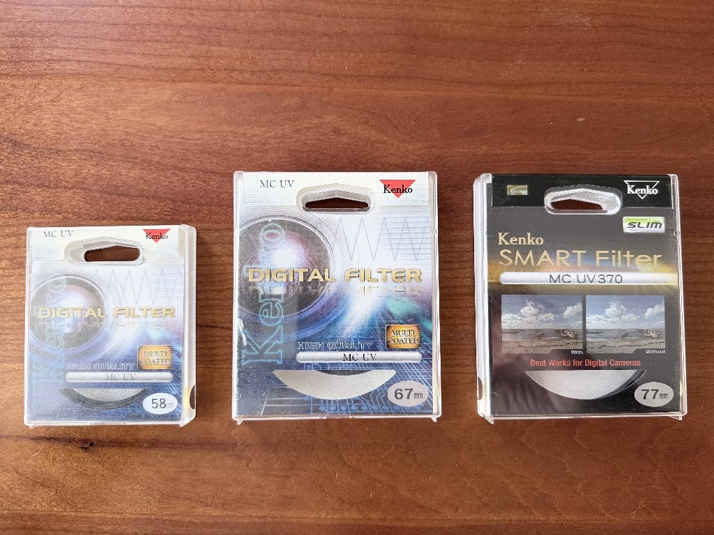 UV filters, Gebruikt, Inclusief opbergcase, Ophalen of Verzenden, 70 tot 80 mm