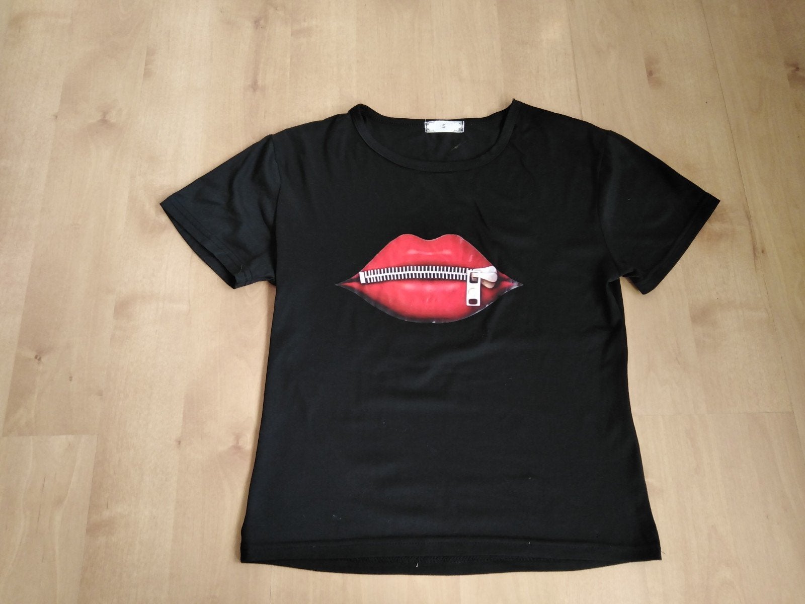 Zwart T-shirt met leuke opdruk, Kleding | Dames, Zwart, Ophalen of Verzenden, Zo goed als nieuw, Korte mouw