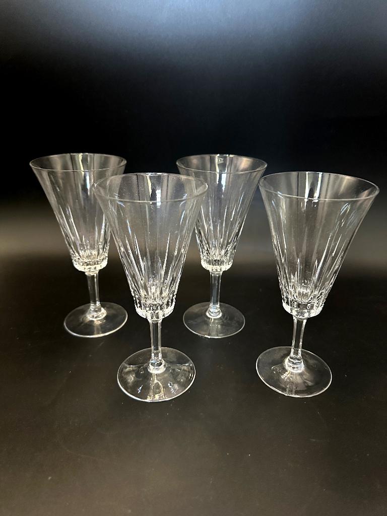 4 x loodkristallen champagneglazen met design, Glas of Glazen, Ophalen of Verzenden, Overige stijlen, Glas