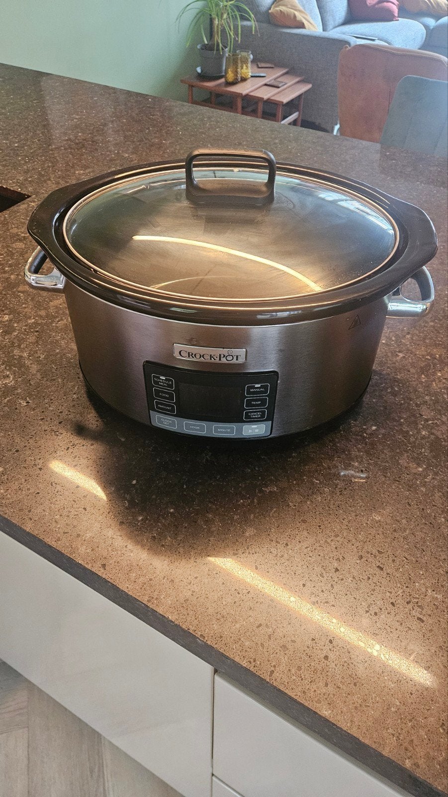Crockpot slowcooker time select, digital 5,7 liter, 4 liter of meer, Ophalen of Verzenden, Zo goed als nieuw, Uitneembare binnenpan