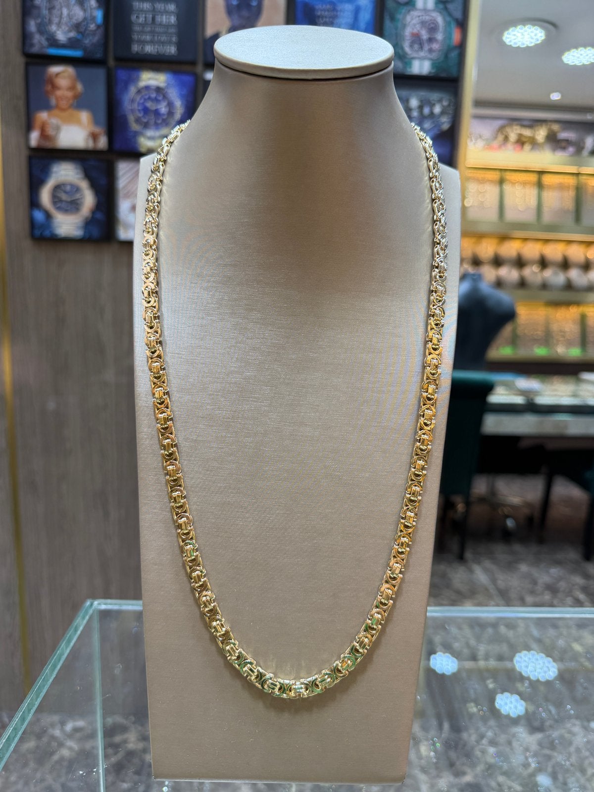 14KT Goud - 57.5 Gram - Ketting - PLATTE KONING, Ophalen, Nieuw, Goud