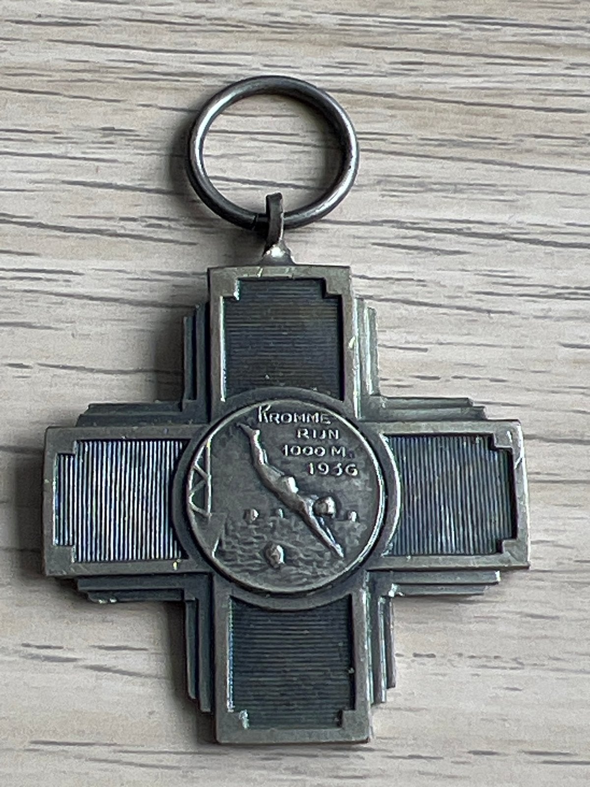 Zwemkruis Kromme Rijn 1000 M. 1936, Ophalen of Verzenden, Gebruikt
