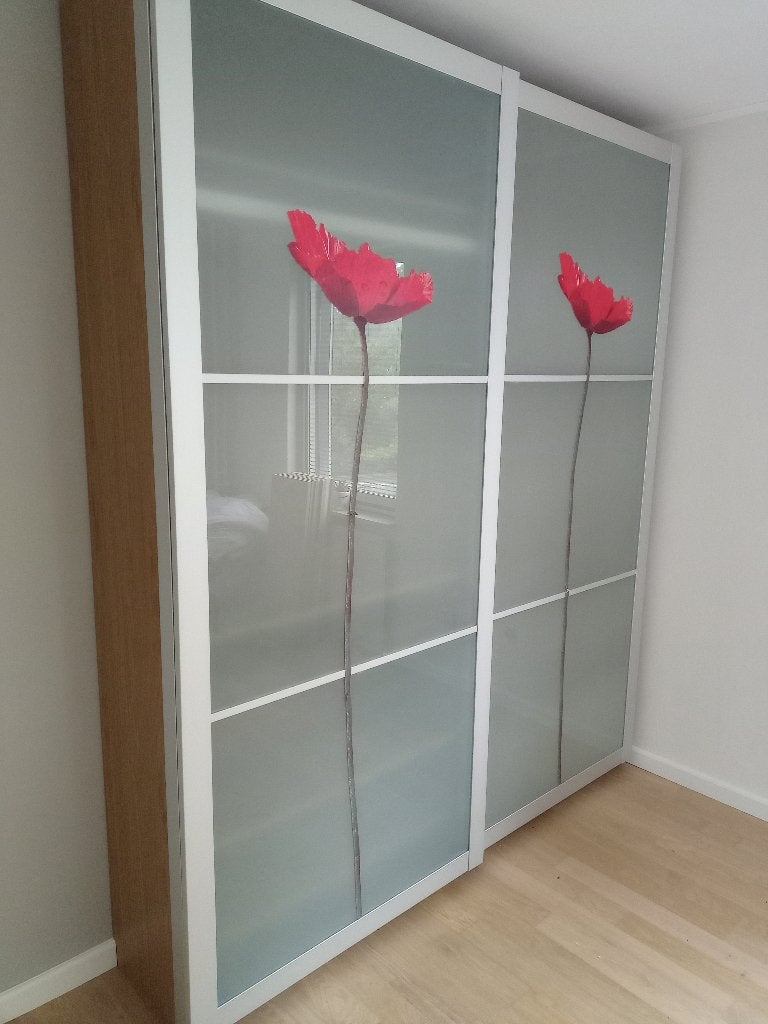 IKEA PAX schuifdeuren 200 x 236 melkglas, Ophalen, Gebruikt, 200 cm of meer, Glas