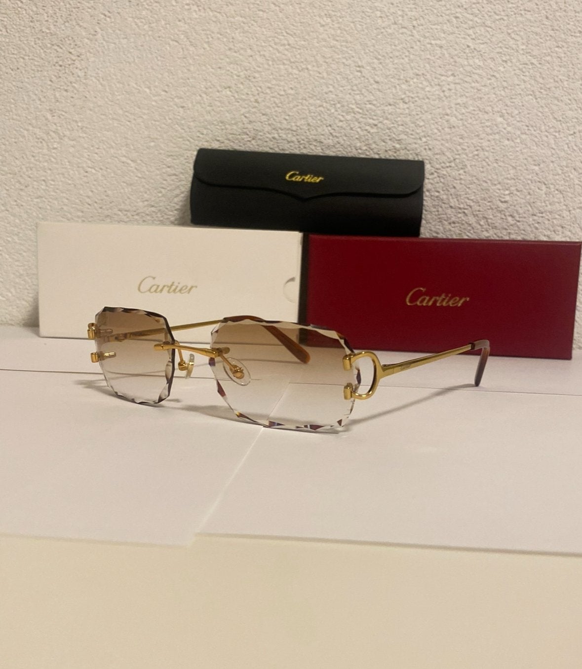 Cartier Picadilly Zonnebril bruin, Overige merken, Zonnebril, Bruin, Nieuw