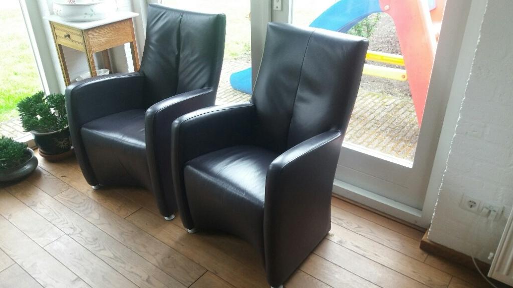 Fauteuils Leolux, Huis en Inrichting, Fauteuils, Gebruikt, Ophalen of Verzenden, 50 tot 75 cm, Leer