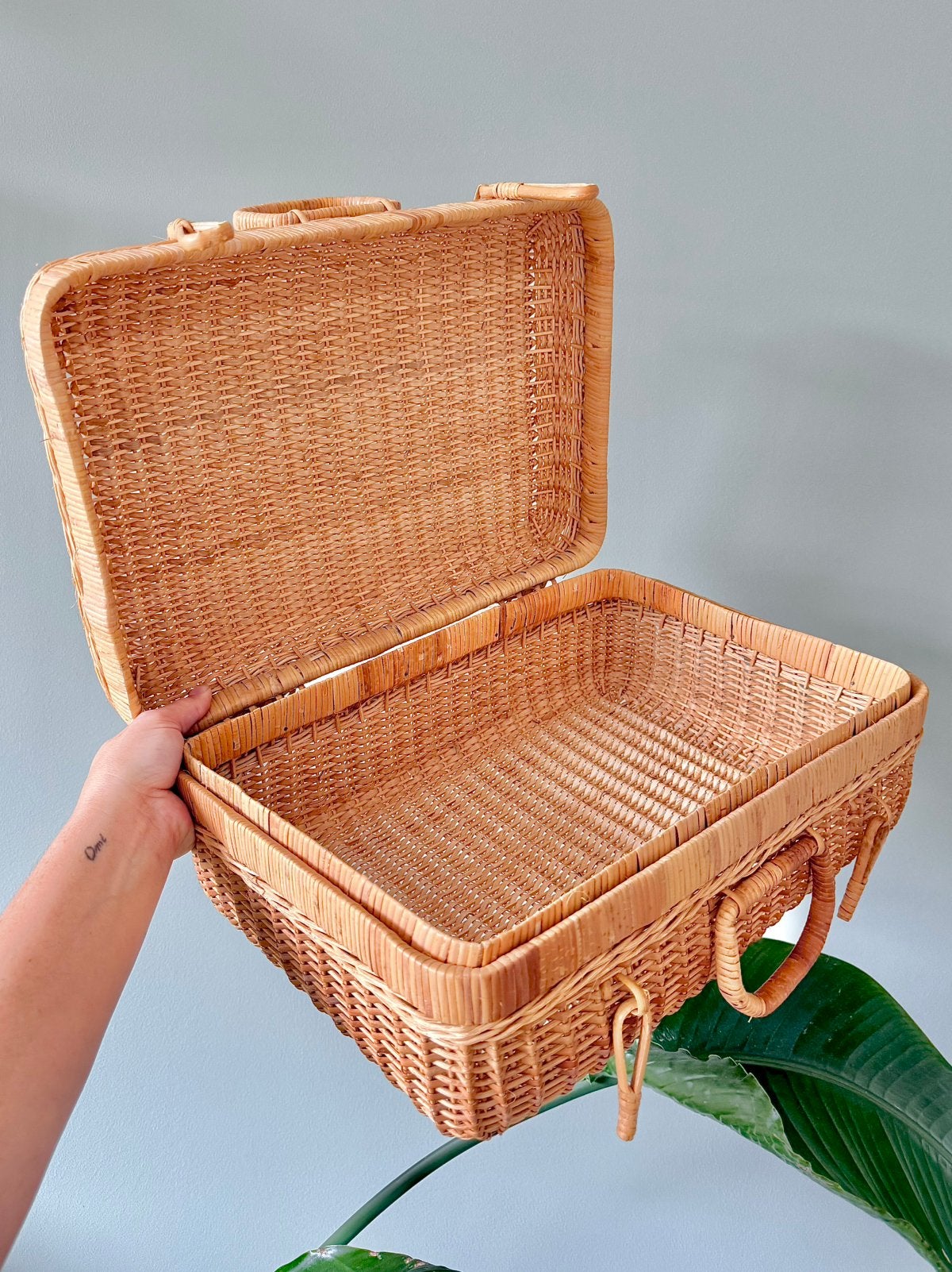 Vintage rotan pitriet mand opbergmand speelgoedmand, Ophalen of Verzenden, Gebruikt, Rechthoekig, Riet