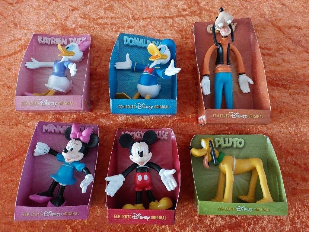 SET van 6 Disney figuurtjes. buigbaar in verschillende pose, Ophalen of Verzenden, Donald Duck, Nieuw, Beeldje of Figuurtje