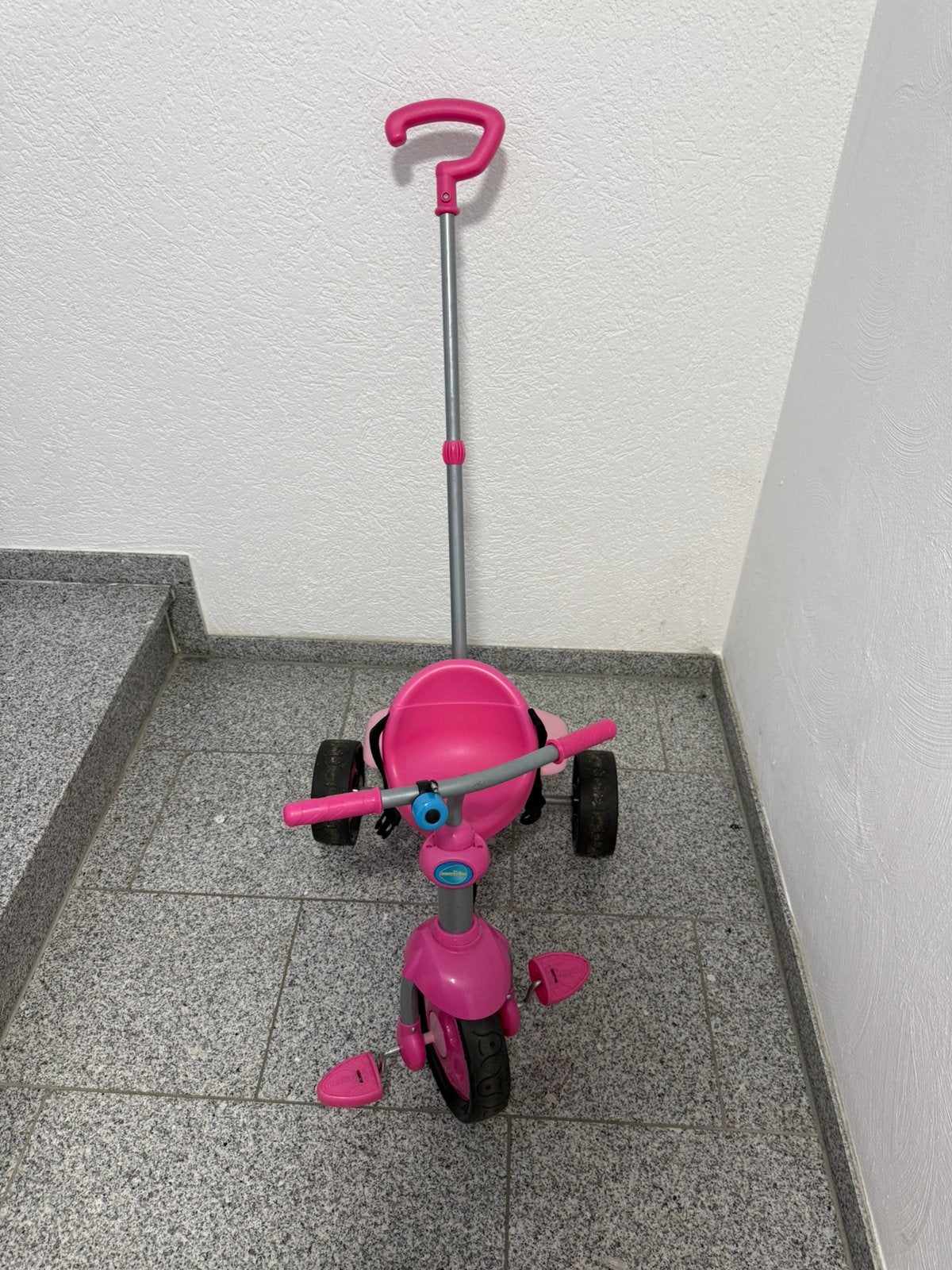 Driewieler met duwstang, Ophalen, Gebruikt, Duwstang