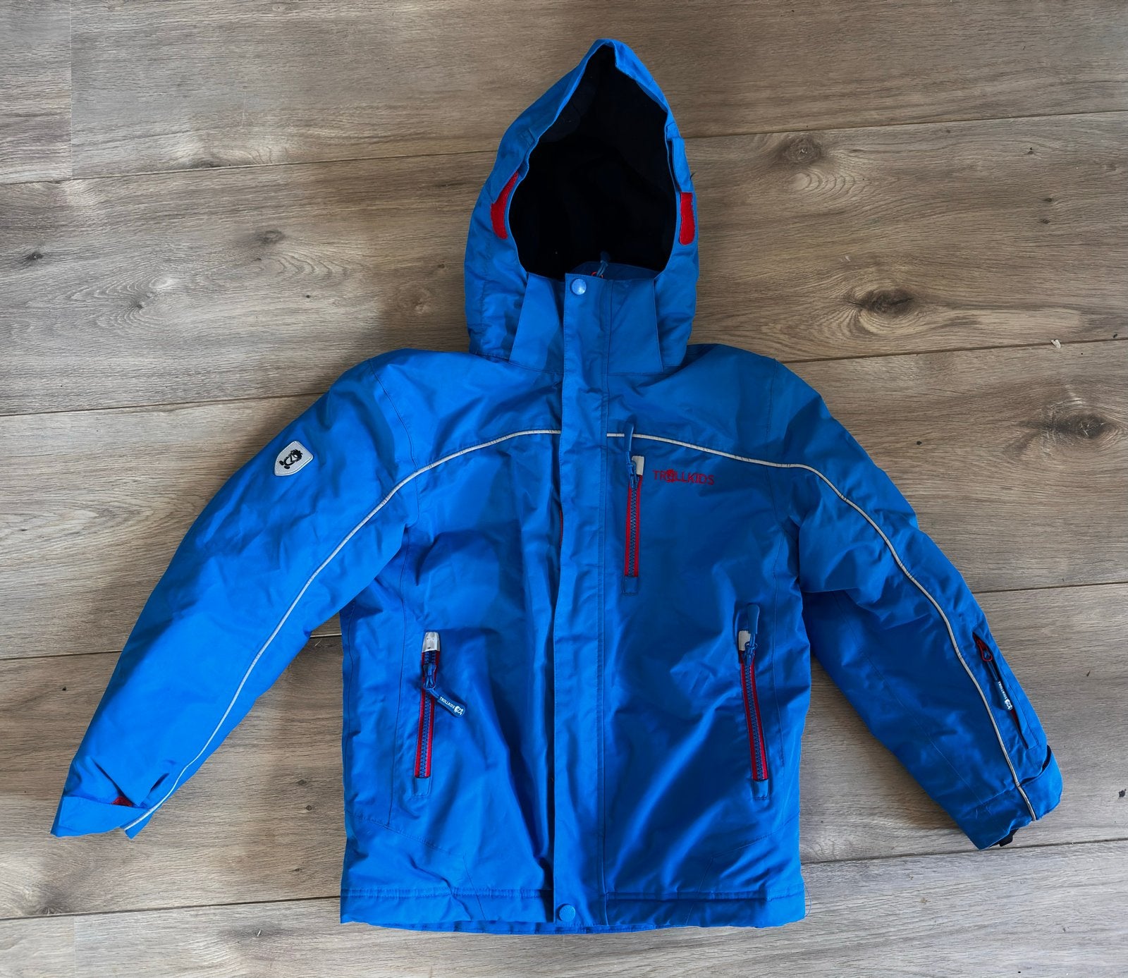 Trollkids skijas/winterjas maat 140 - Blauw, Ophalen of Verzenden, Zo goed als nieuw, Jongen of Meisje, Jas