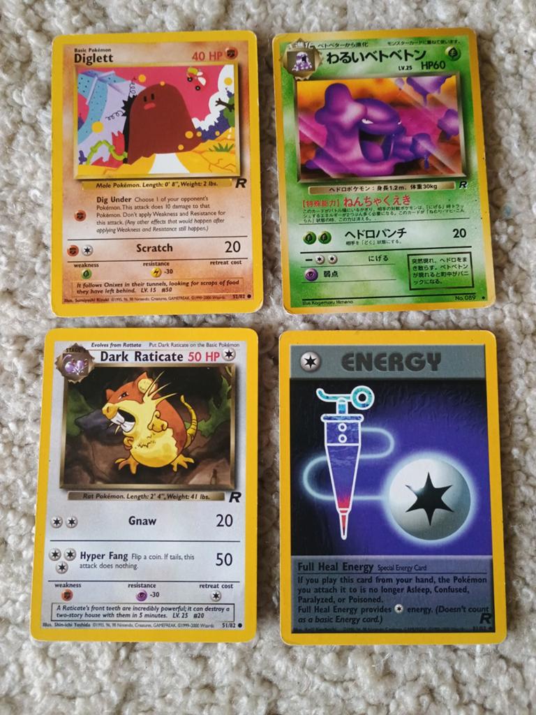 Setje oude team rocket set pokemon kaarten, Ophalen of Verzenden, Zo goed als nieuw, Meerdere kaarten