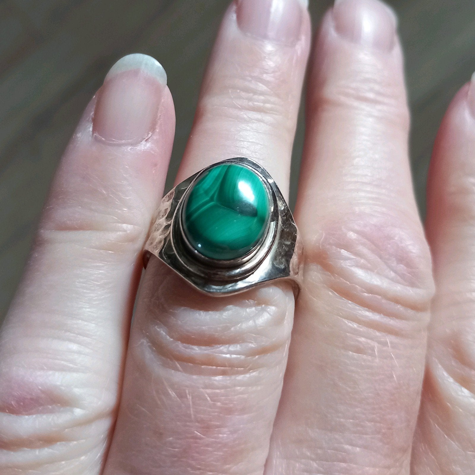 malachiet ring, Ophalen, Nieuw, 17 tot 18, Dame