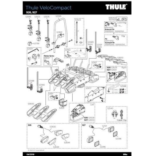 Thule 52600 Wielhouder 3B - VeloCompact - Zwart, Auto diversen, Fietsendragers, Ophalen of Verzenden, 3 fietsen of meer, Nieuw