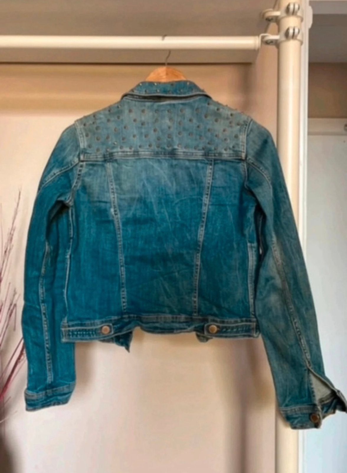 Zara Spijker Jack met studs maat S, Blauw, Maat 42/44 (L), Ophalen of Verzenden, Zo goed als nieuw