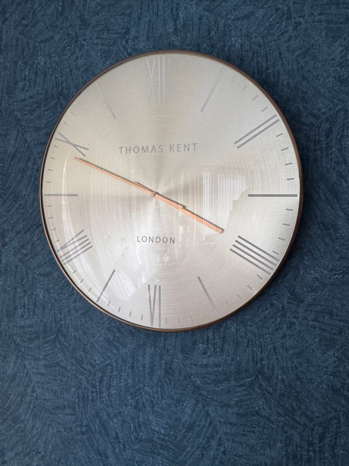 Thomas Kent London Wandklok - Koperkleurig, Analoog, Analoog, Ophalen of Verzenden, Zo goed als nieuw, Overige kleuren