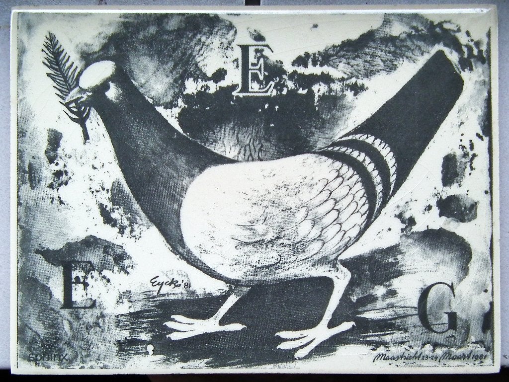 "Charles Eyck Sphinx tegel Maastricht 1981", Antiek en Kunst, Ophalen of Verzenden