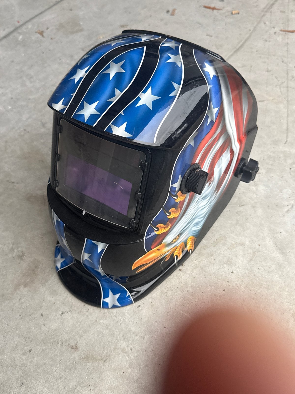 Automatische lashelm met Amerikaans vlag design, Ophalen of Verzenden, Gebruikt, Minder dan 150 ampère, Overige typen