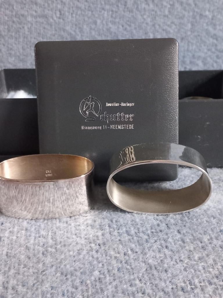 Robbe & Berking Spaten 150 2x set 2 zilver 150 servetringen, Ophalen of Verzenden, Zilver