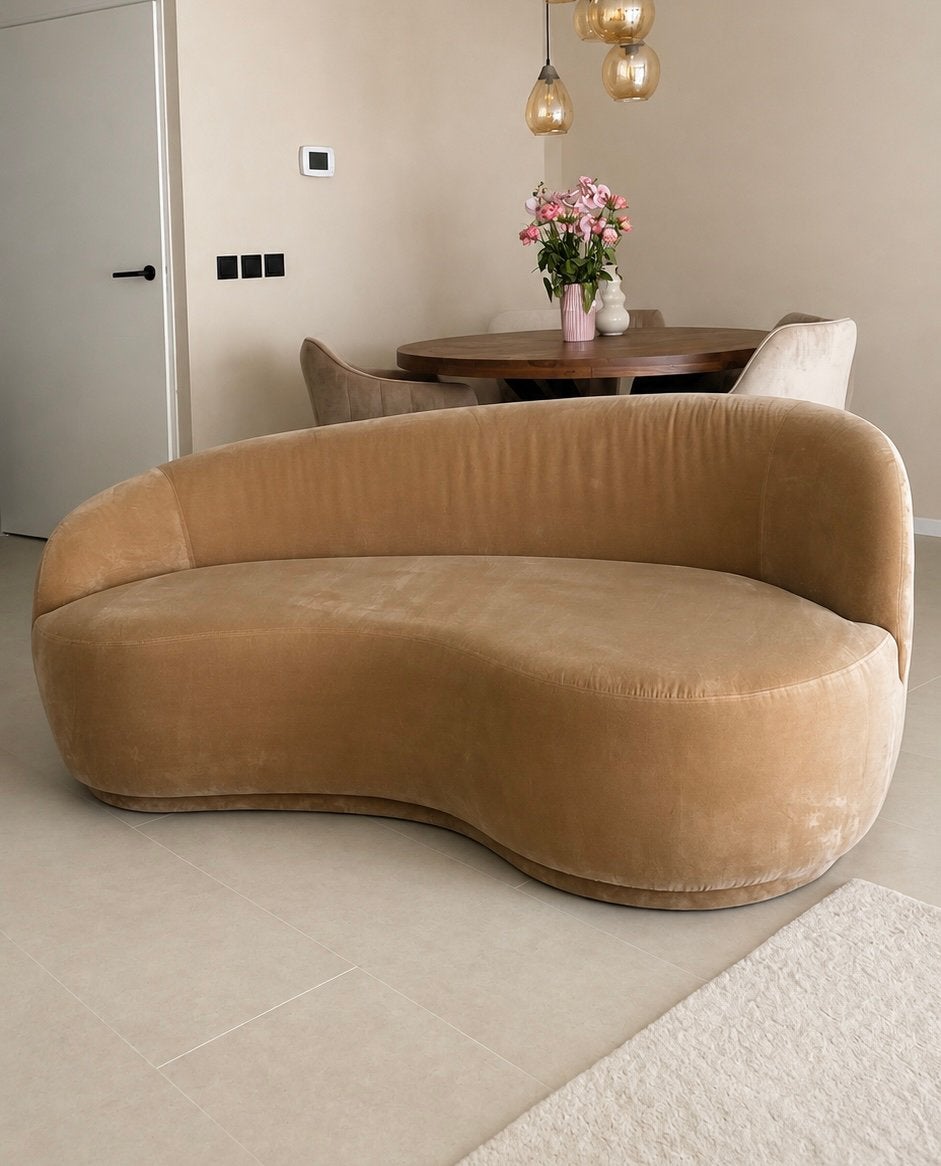 Sofa Company Rose 2,5 zits bank beige, Gebruikt, Tweepersoons, Ophalen of Verzenden, Rechte bank
