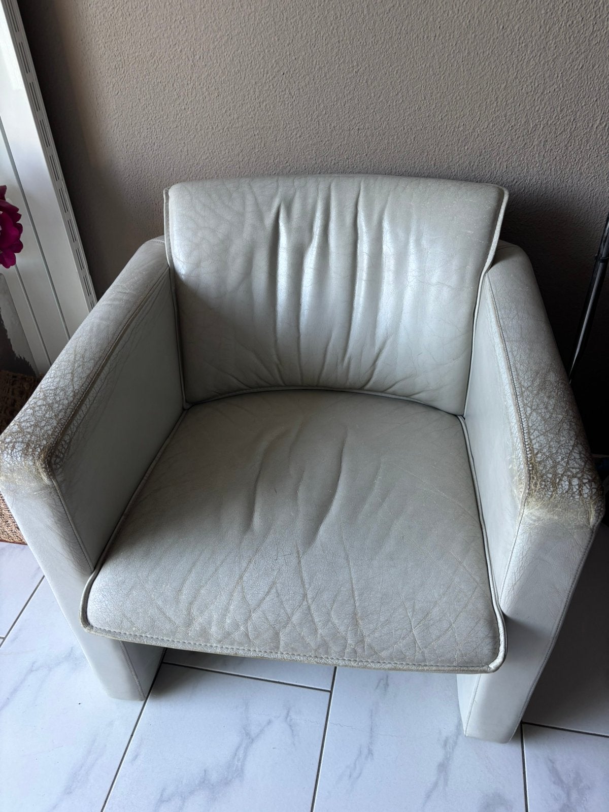 Leolux lederen fauteuil, Ophalen, Gebruikt, Minder dan 75 cm, Leer